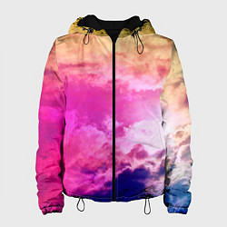 Куртка с капюшоном женская Разноцветное небо, цвет: 3D-черный