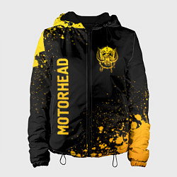 Женская куртка Motorhead - gold gradient: надпись, символ