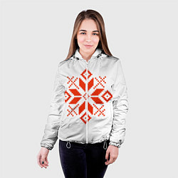 Куртка с капюшоном женская Удмуртский узор, цвет: 3D-белый — фото 2