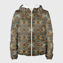 Куртка с капюшоном женская Коричневые разводы масляной краски, цвет: 3D-белый