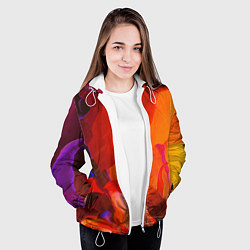 Куртка с капюшоном женская Красно-оранжевый камень, цвет: 3D-белый — фото 2