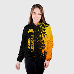 Куртка с капюшоном женская Asking Alexandria - gold gradient: по-вертикали, цвет: 3D-черный — фото 2