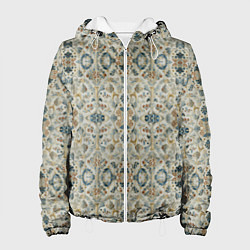 Куртка с капюшоном женская Царские узоры, цвет: 3D-белый