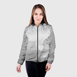 Куртка с капюшоном женская Серый ромбово угольный паттерн, цвет: 3D-черный — фото 2