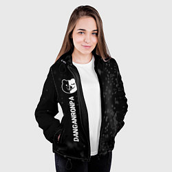 Куртка с капюшоном женская Danganronpa glitch на темном фоне: по-вертикали, цвет: 3D-черный — фото 2