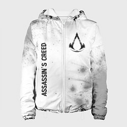 Куртка с капюшоном женская Assassins Creed glitch на светлом фоне: надпись, с, цвет: 3D-белый