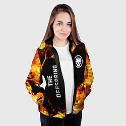 Куртка с капюшоном женская The Offspring и пылающий огонь, цвет: 3D-черный — фото 2