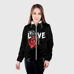 Куртка с капюшоном женская Heart grenade, цвет: 3D-белый — фото 2