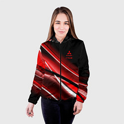 Куртка с капюшоном женская Mitsubishi emblem Митсубиши, цвет: 3D-черный — фото 2