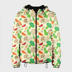 Куртка с капюшоном женская Овощной рецепт, цвет: 3D-черный