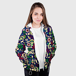 Куртка с капюшоном женская Мексиканский карнавал - Carnaval Mexicano, цвет: 3D-белый — фото 2