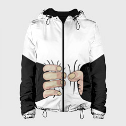 Куртка с капюшоном женская Рука сжимает талию, цвет: 3D-черный