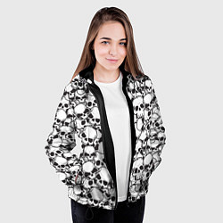 Куртка с капюшоном женская Черепа - смерть, цвет: 3D-черный — фото 2