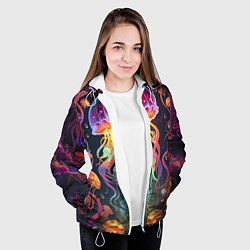 Куртка с капюшоном женская Фантастическая медуза, цвет: 3D-белый — фото 2