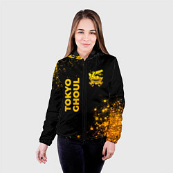Куртка с капюшоном женская Tokyo Ghoul - gold gradient: надпись, символ, цвет: 3D-черный — фото 2
