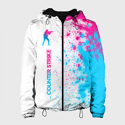 Женская куртка Counter Strike neon gradient style: по-вертикали