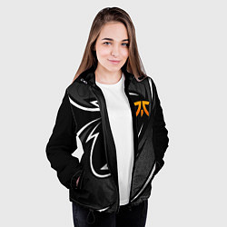 Куртка с капюшоном женская Fnatic - white line, цвет: 3D-черный — фото 2