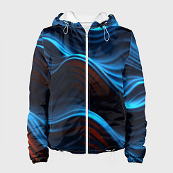 Женская куртка Синие волны абстракт