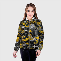 Куртка с капюшоном женская Кеды и граффити урбан стайл, цвет: 3D-белый — фото 2