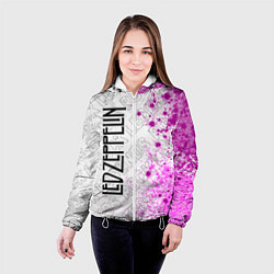 Куртка с капюшоном женская Led Zeppelin rock legends: по-вертикали, цвет: 3D-белый — фото 2