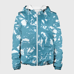 Женская куртка Абстракция голубой листья