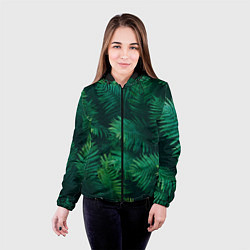 Куртка с капюшоном женская Множество папоротников, цвет: 3D-черный — фото 2