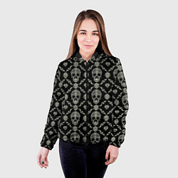 Куртка с капюшоном женская Узор с черепами Pattern with skulls, цвет: 3D-черный — фото 2