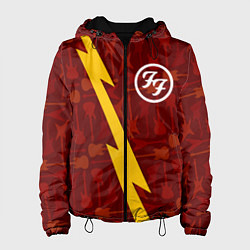 Куртка с капюшоном женская Foo Fighters гитары и молния, цвет: 3D-черный