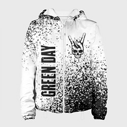 Куртка с капюшоном женская Green Day и рок символ на светлом фоне, цвет: 3D-белый