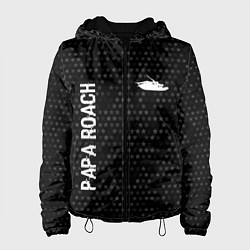 Женская куртка Papa Roach glitch на темном фоне: надпись, символ