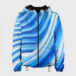 Куртка с капюшоном женская Волнистая полосатая текстура от нейросети, цвет: 3D-черный