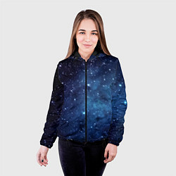 Куртка с капюшоном женская Звездное небо - нейросеть, цвет: 3D-черный — фото 2