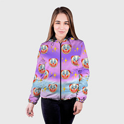 Куртка с капюшоном женская Узор с Клоунами, цвет: 3D-черный — фото 2