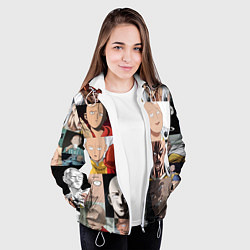 Куртка с капюшоном женская Saitama - many faces, цвет: 3D-белый — фото 2