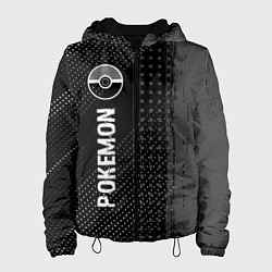 Женская куртка Pokemon glitch на темном фоне: по-вертикали