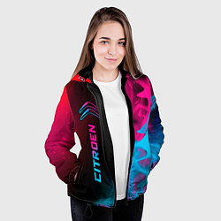 Куртка с капюшоном женская Citroen - neon gradient: по-вертикали, цвет: 3D-черный — фото 2