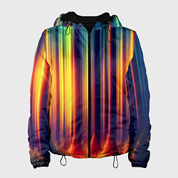 Куртка с капюшоном женская Волшебный лес полосы, цвет: 3D-черный