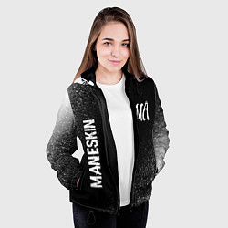 Куртка с капюшоном женская Maneskin glitch на темном фоне: надпись, символ, цвет: 3D-черный — фото 2