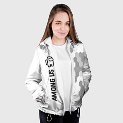 Куртка с капюшоном женская Among Us glitch на светлом фоне: по-вертикали, цвет: 3D-белый — фото 2