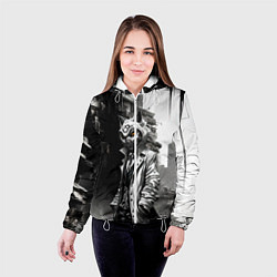 Куртка с капюшоном женская Кибернетический кицунэ, цвет: 3D-белый — фото 2