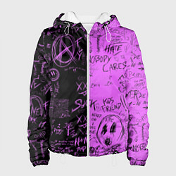 Куртка с капюшоном женская Dead inside purple black, цвет: 3D-белый