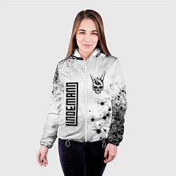 Куртка с капюшоном женская Lindemann и рок символ на светлом фоне, цвет: 3D-белый — фото 2