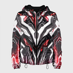 Куртка с капюшоном женская Неоновая кибер броня красная, цвет: 3D-черный