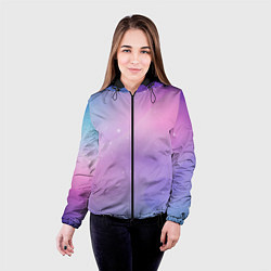 Куртка с капюшоном женская Градиентовый космос, цвет: 3D-черный — фото 2