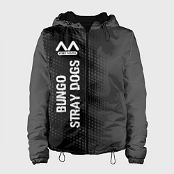 Женская куртка Bungo Stray Dogs glitch на темном фоне: по-вертика