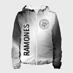 Женская куртка Ramones glitch на светлом фоне: надпись, символ