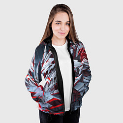 Куртка с капюшоном женская Череп киберпанк, цвет: 3D-черный — фото 2