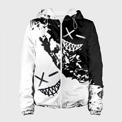 Куртка с капюшоном женская Smile - black and white, цвет: 3D-белый
