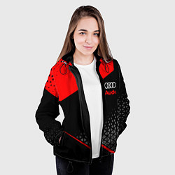 Куртка с капюшоном женская Ауди - sportwear, цвет: 3D-черный — фото 2