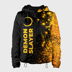 Женская куртка Demon Slayer - gold gradient: по-вертикали